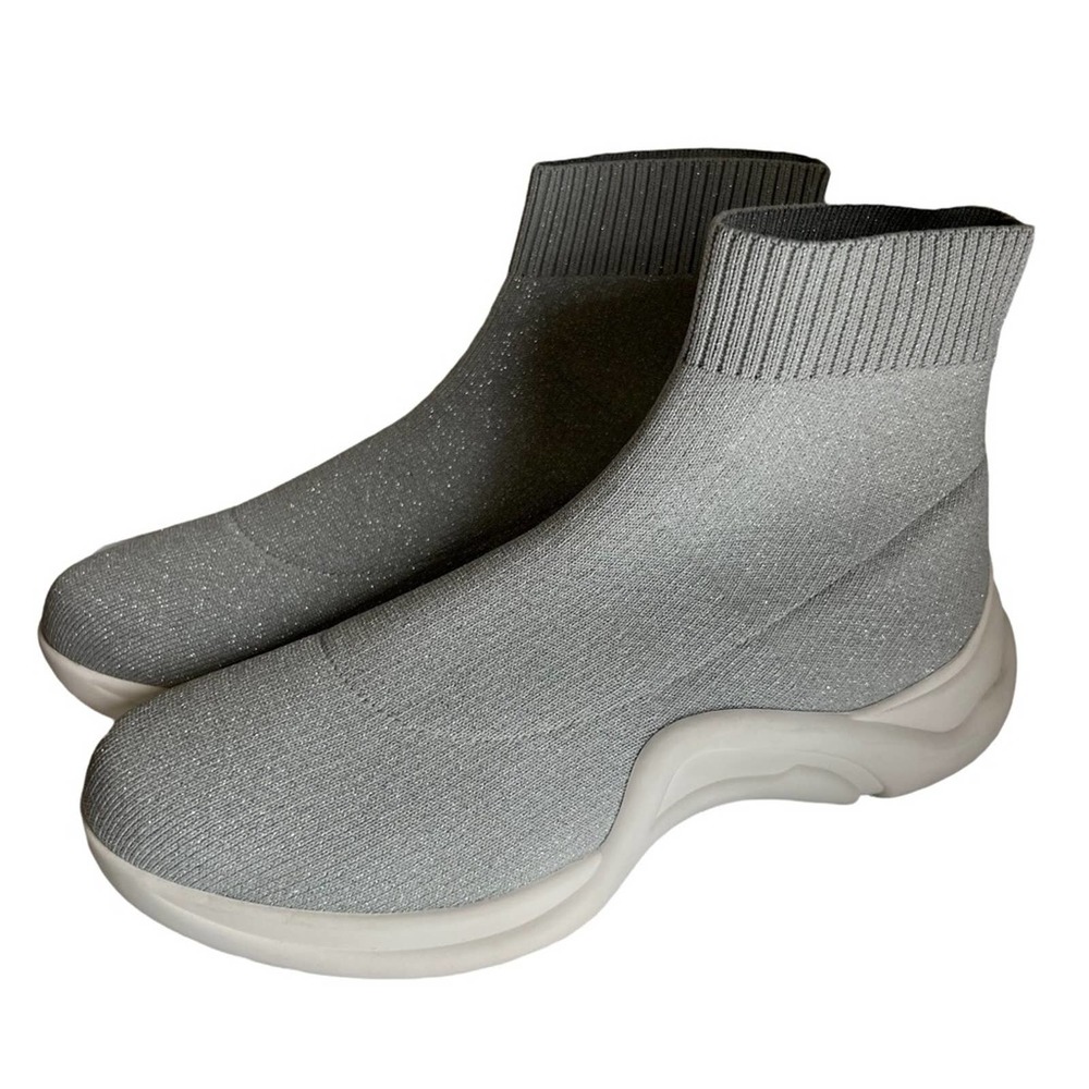 Linea Paolo Gale Silver Slip On Sock Sneakers Women’s Size 9.5 NWOT